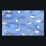 Pegatina Rectangular Feliz Hanukkah cayendo estrella y sueños<br><div class="desc">Está viendo la colección de diseño de Lee Hiller. Coleccionista,  ropa,  regalos y objetos de colección Lee Hiller Photography o colección de arte digital. Puedes ver su fotografía de la naturaleza en http://HikeOurPlanet.com/ y seguir su blog de senderismo dentro del Parque Nacional de Hot Springs.</div>