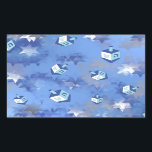 Pegatina Rectangular Feliz Hanukkah cayendo estrellas y sueños<br><div class="desc">Está viendo la colección de diseño de Lee Hiller. Coleccionista,  ropa,  regalos y objetos de colección Lee Hiller Photography o colección de arte digital. Puedes ver su fotografía de la naturaleza en http://HikeOurPlanet.com/ y seguir su blog de senderismo dentro del Parque Nacional de Hot Springs.</div>