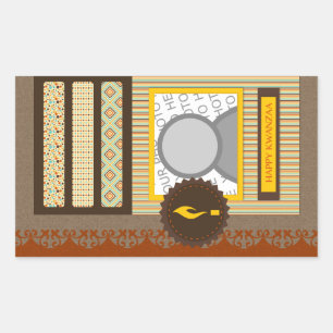Pegatina Rectangular feliz kwanzaa (libro de recortes)