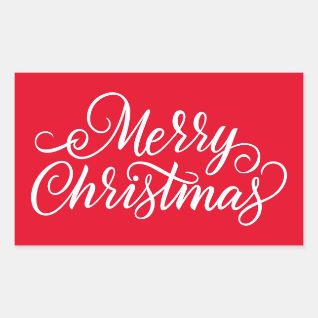 Pegatina Rectangular Feliz Navidad (Anverso)