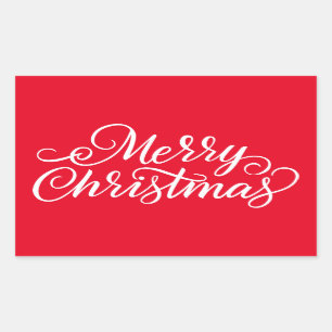 Pegatina Rectangular Feliz Navidad