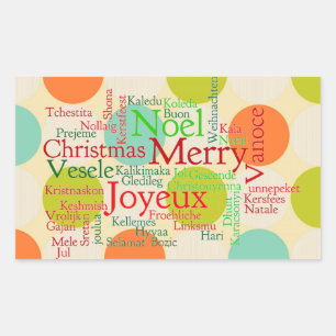 Pegatina Rectangular Feliz Navidad