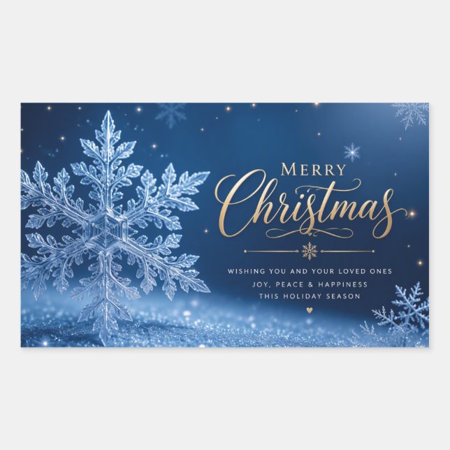 Pegatina Rectangular Feliz Navidad  (Anverso)