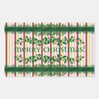 Pegatina Rectangular Feliz Navidad