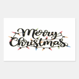 Pegatina Rectangular Feliz Navidad
