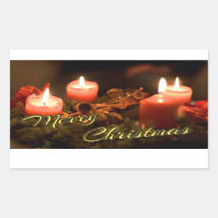 Pegatina Rectangular Feliz Navidad a los Pegatinas con advenimiento