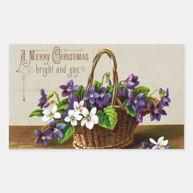 Pegatina Rectangular Feliz Navidad brillante y gay (Anverso)