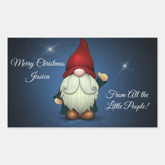 Pegatina Rectangular Feliz Navidad de todos los pequeños (Anverso)