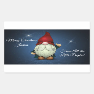 Pegatina Rectangular Feliz Navidad de todos los pequeños