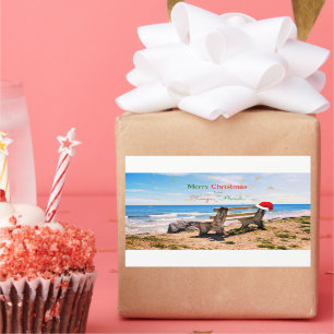 Pegatina Rectangular Feliz Navidad desde Tampa, Florida