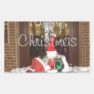 Pegatina Rectangular Feliz Navidad fuera de casa Inspirado en A