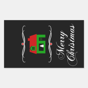 Pegatina Rectangular Feliz navidad (hogar mod)