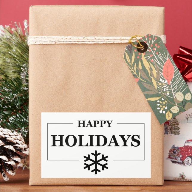 Pegatina Rectangular Feliz Navidad Regalo Personalizado Navidades (Vacaciones)