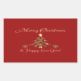 Pegatina Rectangular ¡Feliz Navidad y feliz año nuevo!