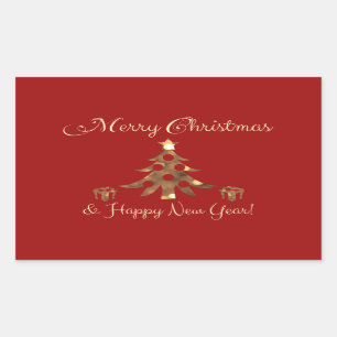 Pegatina Rectangular ¡Feliz Navidad y feliz año nuevo!