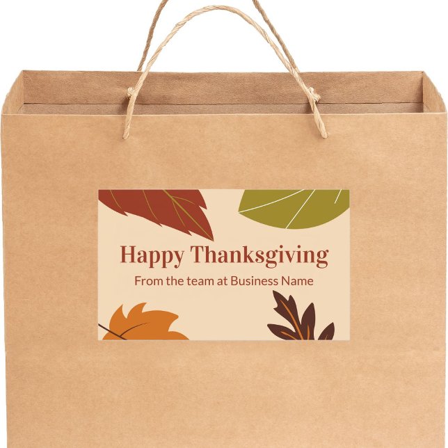 Pegatina Rectangular Feliz otoño de Acción de Gracias desde nombre de n (Subido por el creador)