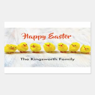 Pegatina Rectangular Feliz Pascua personalizada