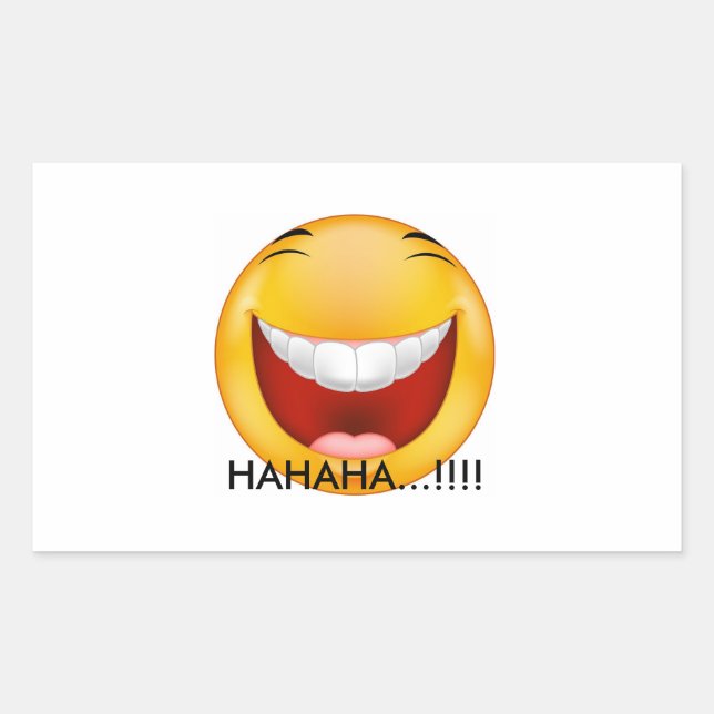 Pegatina Rectangular Feliz risa (Anverso)