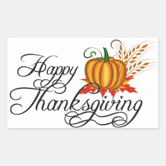 Pegatina Rectangular Feliz Thanskiving -