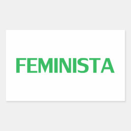 Pegatina Rectangular Feminista feminista en español blanco verde modern
