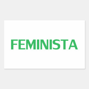 Pegatina Rectangular Feminista feminista en español blanco verde modern