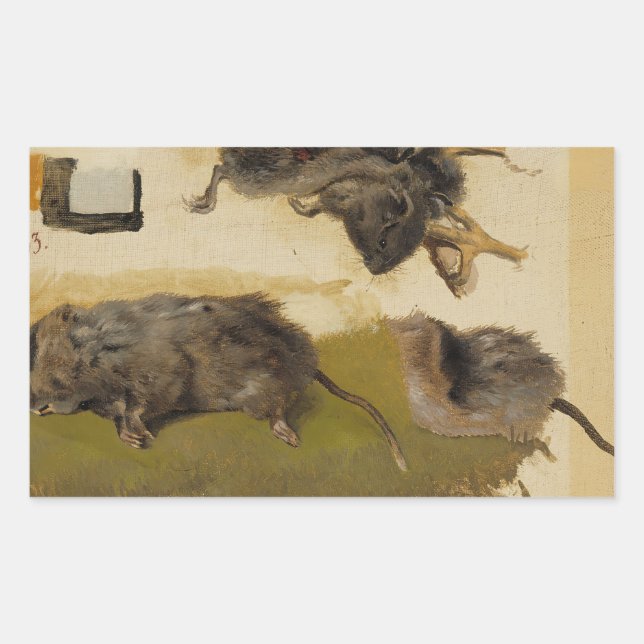 Pegatina Rectangular Ferdinand von Wright - Rodents (Anverso)