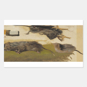 Pegatina Rectangular Ferdinand von Wright - Rodents