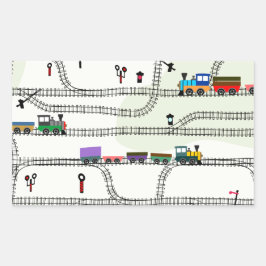 Pegatina Rectangular Ferrocarril