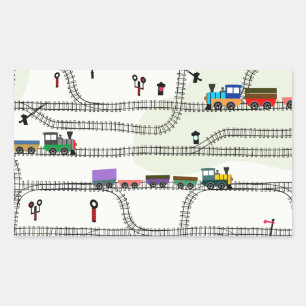 Pegatina Rectangular Ferrocarril