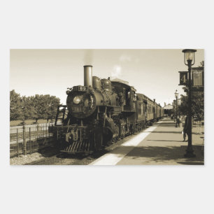 Pegatina Rectangular Ferrocarril histórico