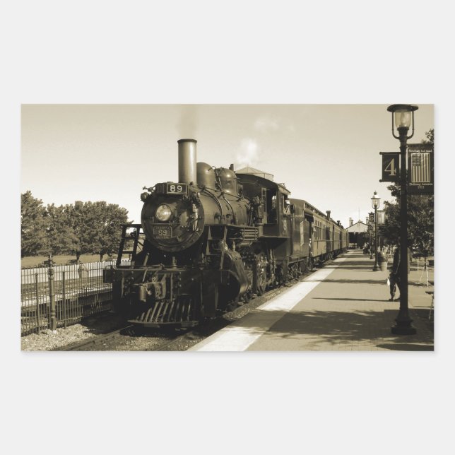 Pegatina Rectangular Ferrocarril histórico (Anverso)
