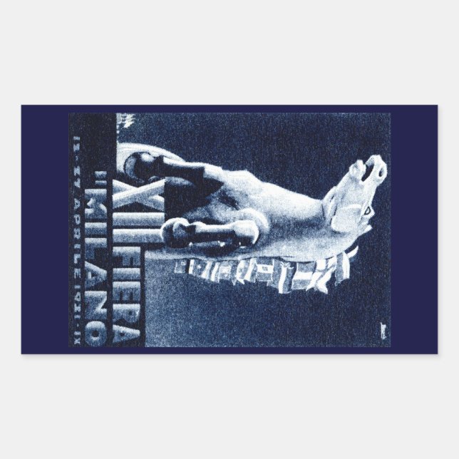 Pegatina Rectangular Festival de Cine de Italia de 1921 (Anverso)