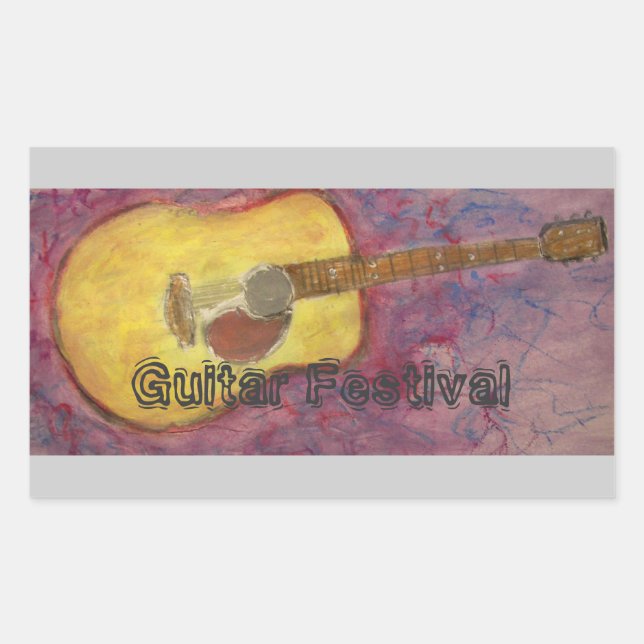Pegatina Rectangular Festival de guitarra (Anverso)