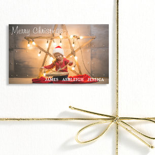 Pegatina Rectangular Festividad Feliz Navidad Foto personalizada