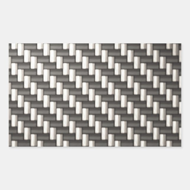 Pegatina Rectangular Fibra de carbono reflexiva texturizada (Anverso)