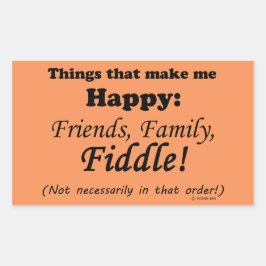 Pegatina Rectangular Fiddle Me Hace Feliz