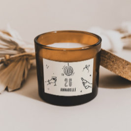 Pegatina Rectangular fiesta de bebidas de 30 años dibujado a mano