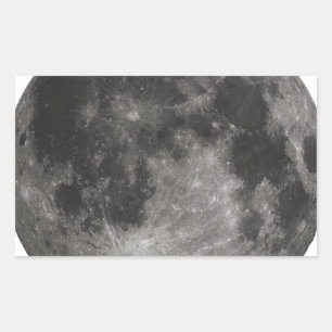 Pegatina Rectangular Fiesta de Oficina Espacial Lunar Ducha Paz Amor Ar