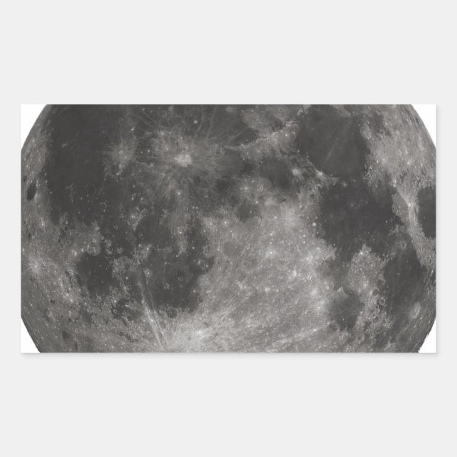 Pegatina Rectangular Fiesta de Oficina Espacial Lunar Ducha Paz Amor Ar (Anverso)