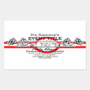 Pegatina Rectangular Fiesta de rendimiento con sobrecarga personalizada