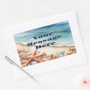 Pegatina Rectangular Fiesta de Seashore Bliss Beach