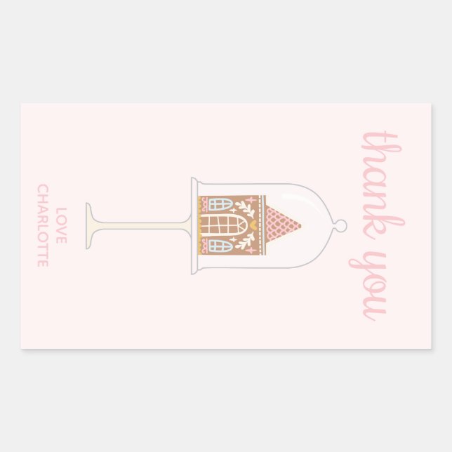 Pegatina Rectangular Fiesta Gingerbread Gracias Pegatinas Rectangle (Anverso)