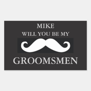 Pegatina Rectangular Fiesta Groomsmen