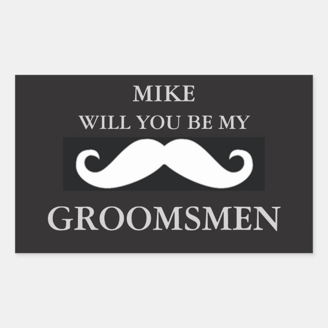 Pegatina Rectangular Fiesta Groomsmen (Anverso)