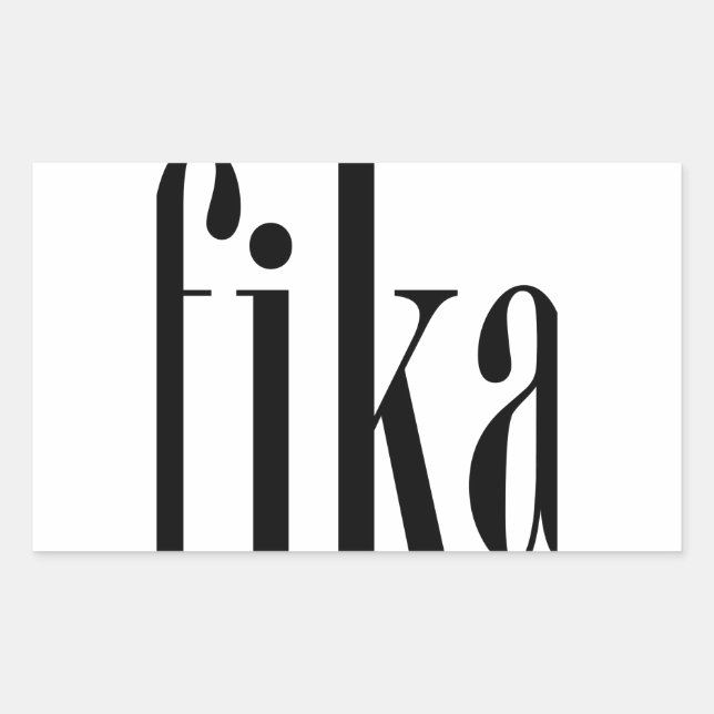 Pegatina Rectangular Fika (Anverso)