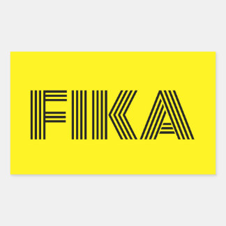 Pegatina Rectangular Fika sueca amarillo y negro