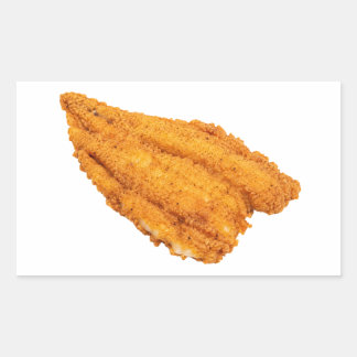 Pegatina Rectangular Filete de pescado frito crujiente sureño