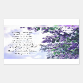 Pegatina Rectangular Filipinas 4:8 Lo que sea es una verdadera Biblia V