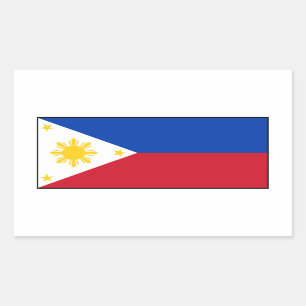 Pegatina Rectangular Filipinas: Bandera Filipina