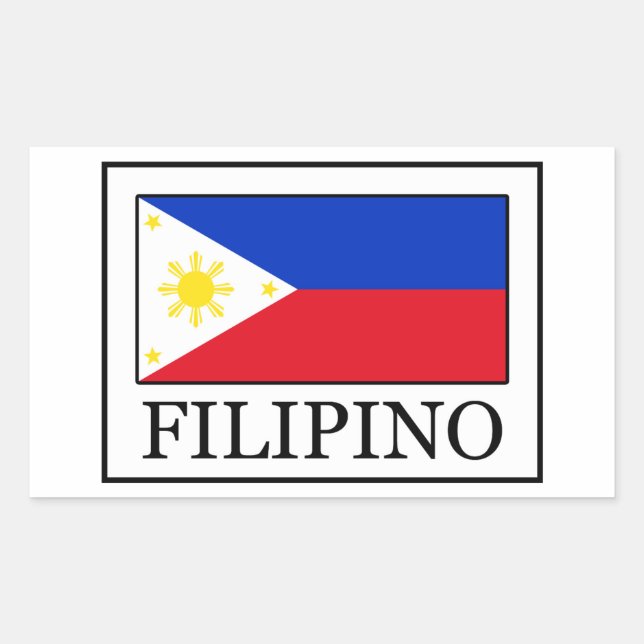 Pegatina Rectangular Filipino (Anverso)